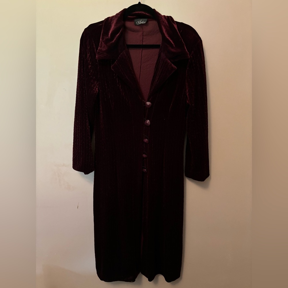 COPY - Maroon long sleeve formal jacket size 1x